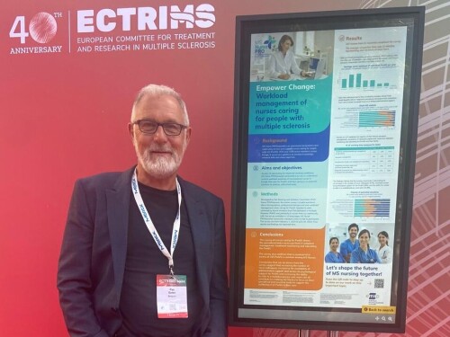 Piet Eelen with poster at ECTRIMS2024